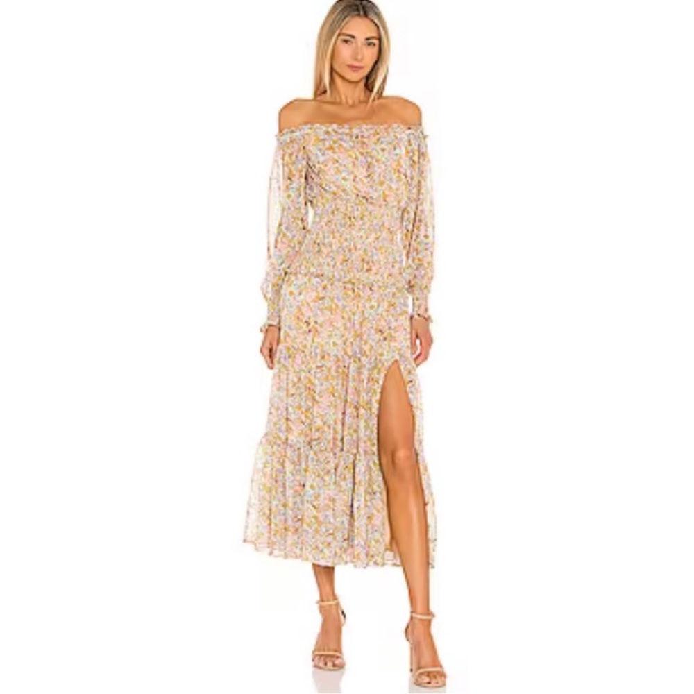 NWOT LIKELY | Indica Off-The-Shoulder Maxi Dress | 0